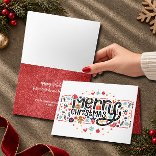 Cartes Pour Fêtes Annuelles Typographie Joyeux Noël Pliée