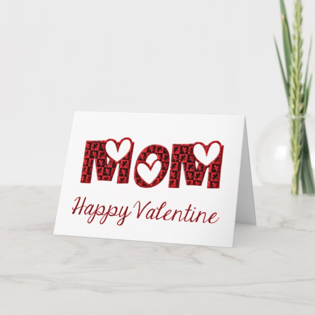 Cartes Pour Fêtes Annuelles Typographie mignonne Valentine de cupidon de maman (Devant)