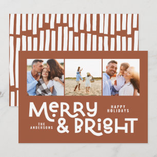 Cartes Pour Fêtes Annuelles Typographie minimale moderne 3 photo Noël fun