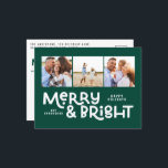 Cartes Pour Fêtes Annuelles Typographie minimale moderne 3 photo Noël fun H<br><div class="desc">Tout n'est peut-être pas calme mais tout peut encore être lumineux avec cette carte de Noël moderne et colorée amusante. Avec espace pour 3 photos carrés,  disponibles dans une sélection de couleurs.</div>