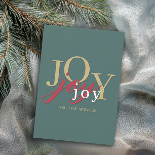 Cartes Pour Fêtes Annuelles Typographie minimale moderne Joie à la fête mondia