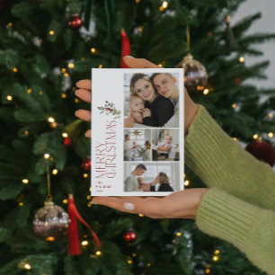 Cartes Pour Fêtes Annuelles Typographie minimaliste Bourgogne moderne Joyeux 4