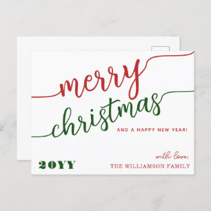 Cartes Pour Fêtes Annuelles Typographie minimaliste Joyeux Noël chic