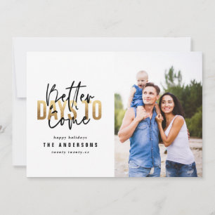 Cartes Pour Fêtes Annuelles Typographie minimaliste moderne chic or Noël