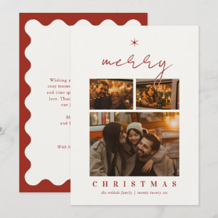 Cartes Pour Fêtes Annuelles Typographie minimaliste rouge moderne pour Noël