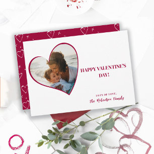 Cartes Pour Fêtes Annuelles Typographie moderne Coeur Rouge Photo Saint Valent