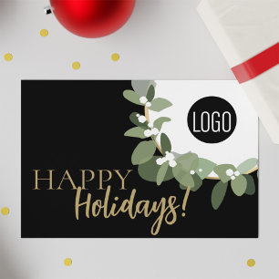 Cartes Pour Fêtes Annuelles Typographie Moderne Couronne de Laurier Joyeuses F