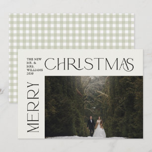 Cartes Pour Fêtes Annuelles Typographie Moderne de Noël Photo à carreaux