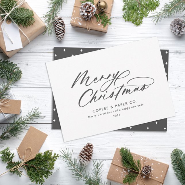 Cartes Pour Fêtes Annuelles Typographie moderne élégante script entreprise (Créateur téléchargé)