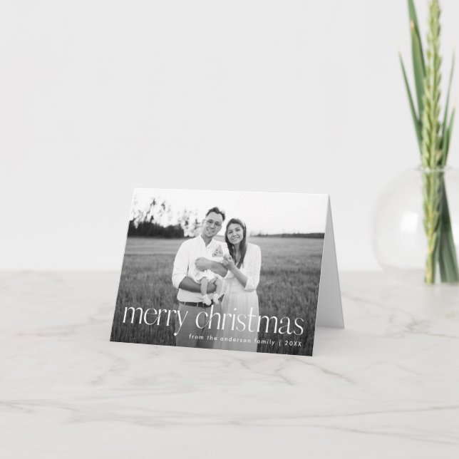 Cartes Pour Fêtes Annuelles Typographie moderne Joyeux Noël 2 Photo (Devant)