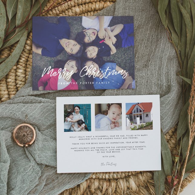 Cartes Pour Fêtes Annuelles Typographie moderne Joyeux Noël 4 Photo (Créateur téléchargé)