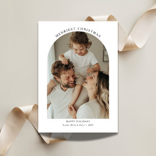 Cartes Pour Fêtes Annuelles Typographie moderne Merriest Christmas Arc Photo