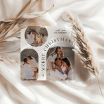 Cartes Pour Fêtes Annuelles Typographie moderne photo collage Noël<br><div class="desc">Carte de vacances de Noël de montage photo minimaliste moderne de forme abstraite. Audacieux sur la conception des tendances. Une partie d'une collection de vacances.</div>