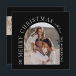 Cartes Pour Fêtes Annuelles Typographie moderne photo collage noir Noël<br><div class="desc">Graphique minimaliste moderne abstraite forme photo collage noir carte de vacances de Noël. Audacieux sur la conception des tendances. Une partie d'une collection de vacances.</div>