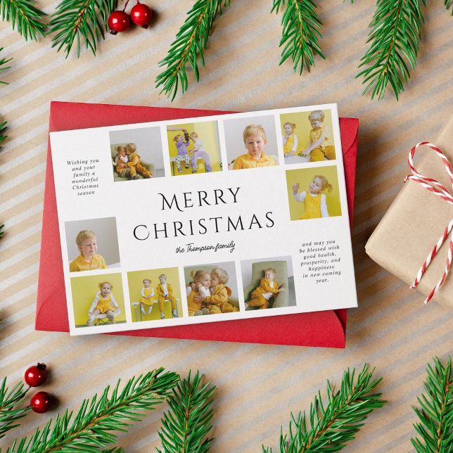 Cartes Pour Fêtes Annuelles Typographie moderne simple Collage photo Noël (Créateur téléchargé)