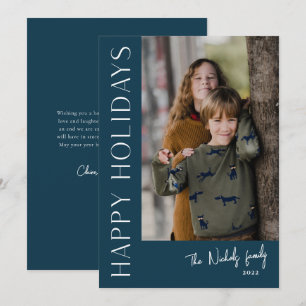 Cartes Pour Fêtes Annuelles Typographie Moderne Simple Photo Joyeux