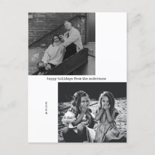 Cartes Pour Fêtes Annuelles Typographie noir blanc minimaliste Noël photo 
