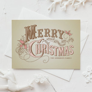 Cartes Pour Fêtes Annuelles Typographie occidentale vintage Joyeux Noël