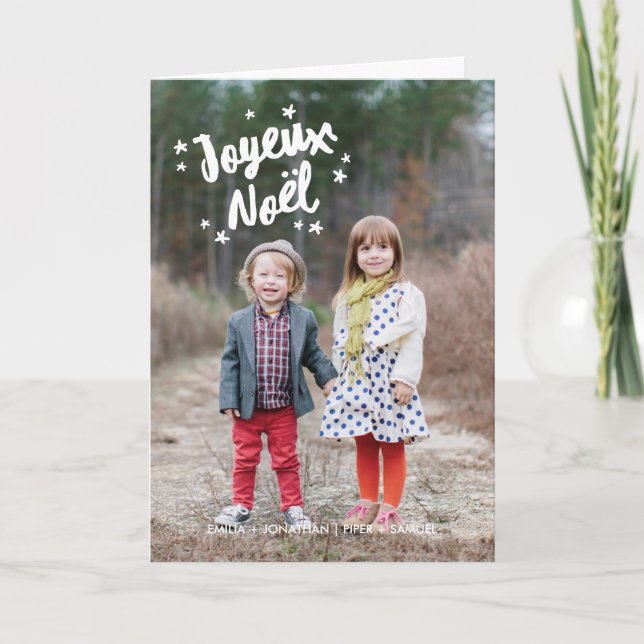 Cartes Pour Fêtes Annuelles Typographie photo de voeux de Noël (Devant)