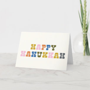 Cartes Pour Fêtes Annuelles Typographie Rétro Colorée Hanukkah