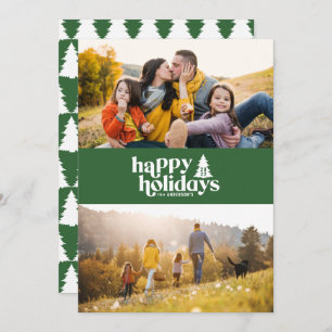 Cartes Pour Fêtes Annuelles Typographie rétro moderne 1 fête photo Noël