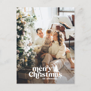 Cartes Pour Fêtes Annuelles Typographie rétro moderne photo complète