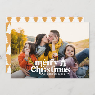 Cartes Pour Fêtes Annuelles Typographie rétro moderne photo vacances Noël