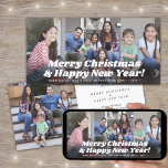 Cartes Pour Fêtes Annuelles Typographie rétro Noël et Nouvel An Quatre photos<br><div class="desc">Envoyez des salutations joyeux et partagez quatre de vos photos préférées avec des cartes de fin de année chic retro photo collage 4"x8". Ces modèles sont simples à personnaliser pour inclure n'importe quel libellé, comme Joyeux Noël, Joyeux Fêtes, Joyeuses Fêtes, Jour de l'An.. (CONSEIL EN MATIÈRE DE PLACEMENT D'IMAGE :...</div>