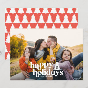 Cartes Pour Fêtes Annuelles Typographie rétro photo moderne vacances Noël