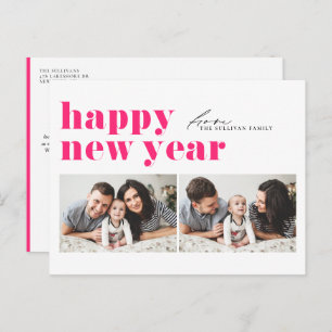 Cartes Pour Fêtes Annuelles Typographie rétro rose chaud Joyeux jours fériés D