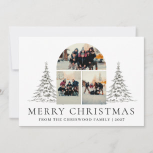 Cartes Pour Fêtes Annuelles Typographie Rouge Élégante pour Arche de Noël avec