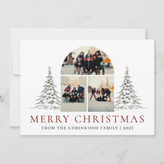 Cartes Pour Fêtes Annuelles Typographie Rouge Élégante pour Arche de Noël avec