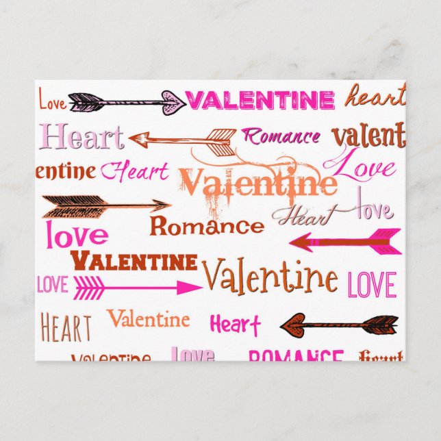 Cartes Pour Fêtes Annuelles Typographie Saint-Valentin (Devant)