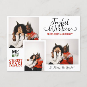 Cartes Pour Fêtes Annuelles Typographie simple et élégante Couple de Noël 3 Ph
