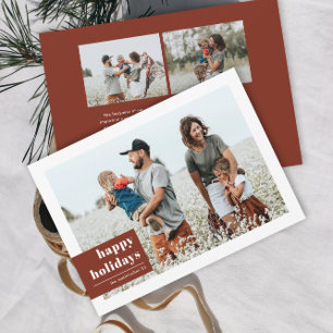 Cartes Pour Fêtes Annuelles Typographie simple moderne Bloc de couleur Photo