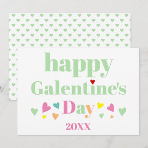 Cartes Pour Fêtes Annuelles Typographie vert menthe Joyuse Galentines Day
