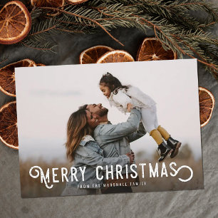Cartes Pour Fêtes Annuelles Typographie vintage et oranges Joyeux Noël