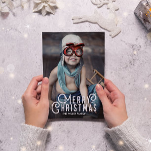 Cartes Pour Fêtes Annuelles Typographie vintage Joyeux Noël Pleine photo