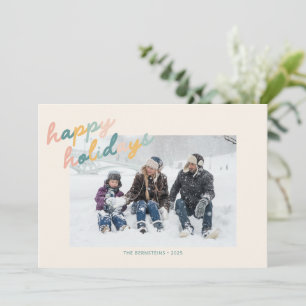 Cartes Pour Fêtes Annuelles Typographie vintage Script Pastel Photo Happy