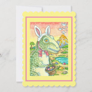 Cartes Pour Fêtes Annuelles TYRANNOSAURUS, CUTE T-REX, EASTER BUNNY DINO Appar