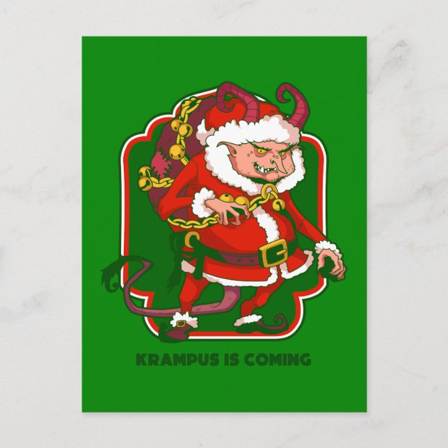 Cartes Pour Fêtes Annuelles ugly christmas krampus is coming funny (Devant)
