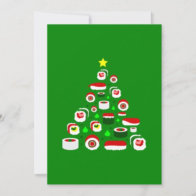 Cartes Pour Fêtes Annuelles ugly christmas tree sushi (Devant)