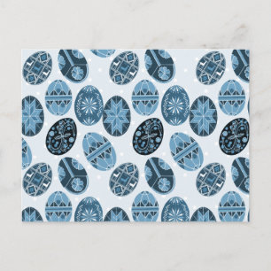 Cartes Pour Fêtes Annuelles Ukrainian Easter eggs blue pattern