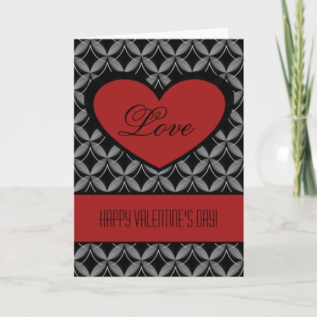 Cartes Pour Fêtes Annuelles Ultra Glam Heart Valentine's Day Card, Rouge (Devant)