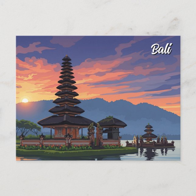 Cartes Pour Fêtes Annuelles Ulun Danu Bali Indonésie Voyage (Devant)