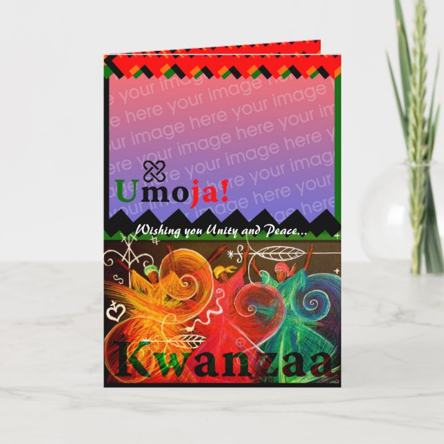 Cartes Pour Fêtes Annuelles Umoja ! - Unité… Kwanzaa (Devant)