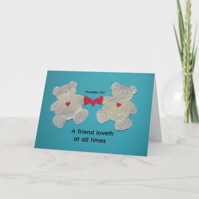 Cartes Pour Fêtes Annuelles Un ami aime en tout temps. Proverbes 17:17 (Devant)