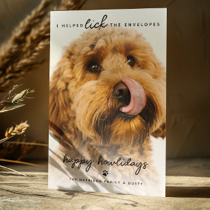 Cartes Pour Fêtes Annuelles Un animal de compagnie amusant a léché les envelop