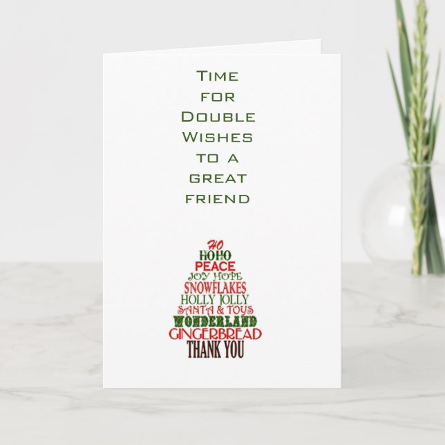 CARTES POUR FÊTES ANNUELLES UN ANNIVERSAIRE "SPÉCIAL" / NOËL SOUHAITE ET ARBRE (Devant)