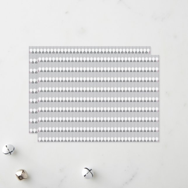 Cartes Pour Fêtes Annuelles un arrière - plan blanc avec un motif de cercles (Devant/Arrière en situation)